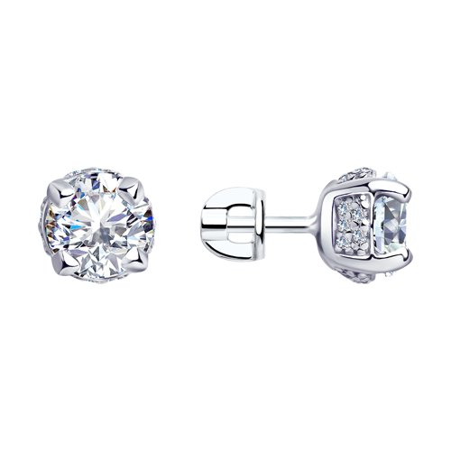 

Серьги-пусеты из серебра SOKOLOV 94023408, фианит, 94023408
