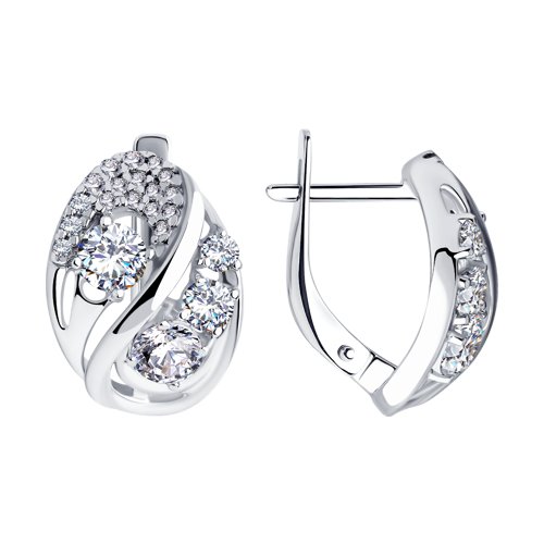 

Серьги женские из серебра SOKOLOV 94023402, фианит, 94023402