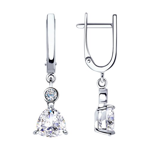 

Серьги подвески из серебра SOKOLOV 94023388, фианит, 94023388