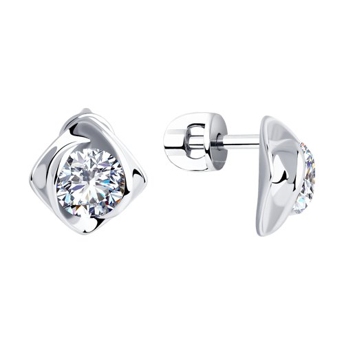

Серьги-пусеты из серебра SOKOLOV 94023282, фианит, 94023282