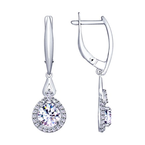 

Серьги женские из серебра SOKOLOV 94023070, фианит, 94023070
