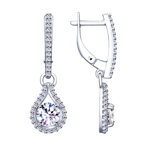 

Серьги женские из серебра SOKOLOV 94023063, фианит, 94023063