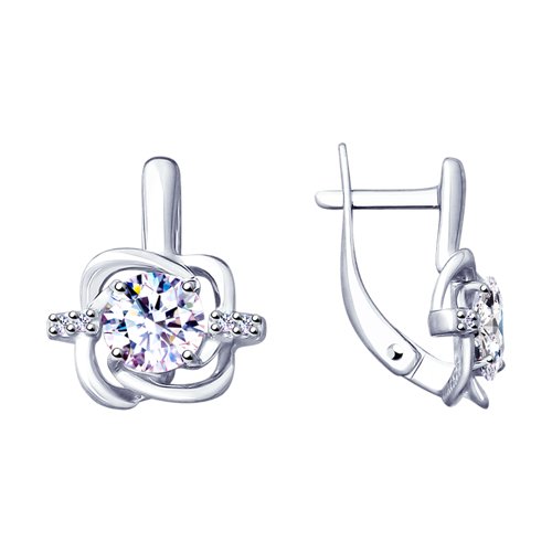 

Серьги женские из серебра SOKOLOV 94023004, фианит, 94023004
