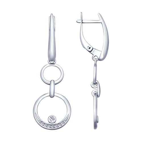 

Серьги подвески из серебра SOKOLOV 94022962, фианит, 94022962