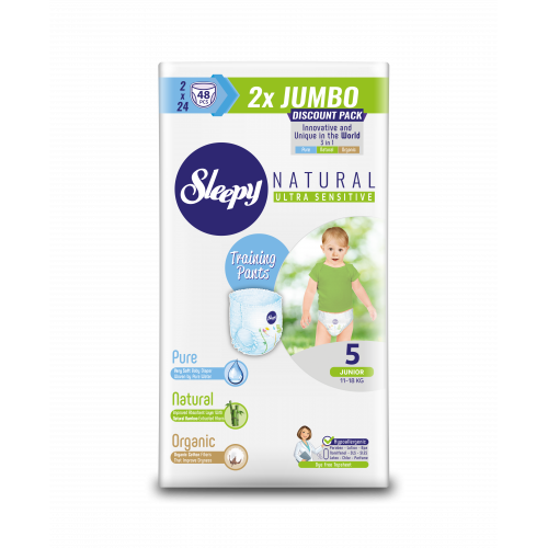 Подгузники-трусики Sleepy Natural Junior (11-18 кг), 48 шт.