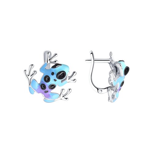 

Серьги женские из серебра SOKOLOV 94022826, фианит/эмаль, 94022826
