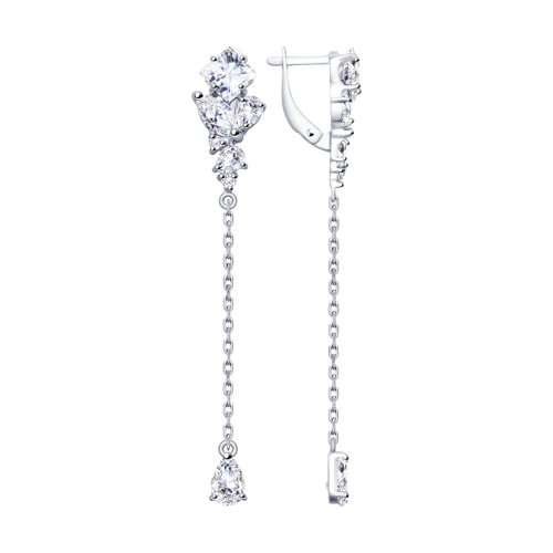 

Серьги подвески из серебра SOKOLOV 94022732, фианит, 94022732