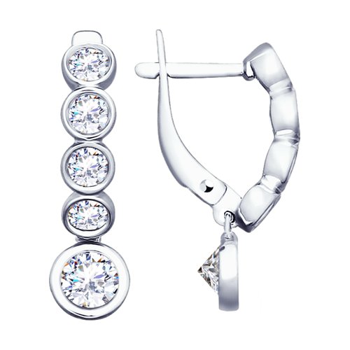 

Серьги женские из серебра SOKOLOV 94022726, фианит, 94022726