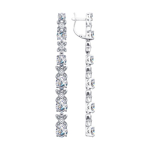 

Серьги женские из серебра SOKOLOV 94022716, фианит, 94022716