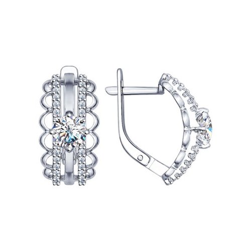 

Серьги женские из серебра SOKOLOV 94022382, фианит, 94022382
