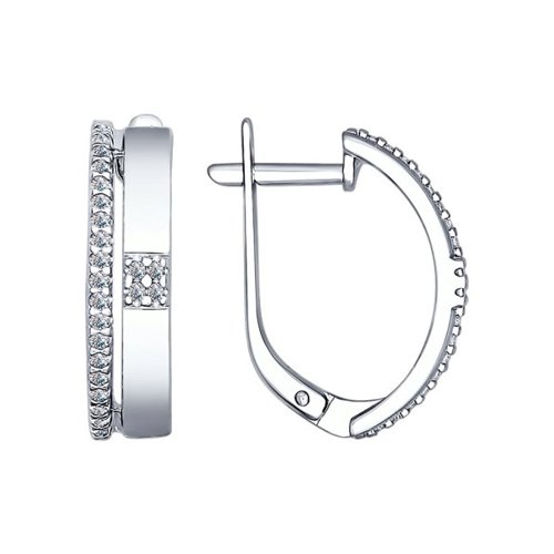 Серьги женские из серебра SOKOLOV 94022368, фианит