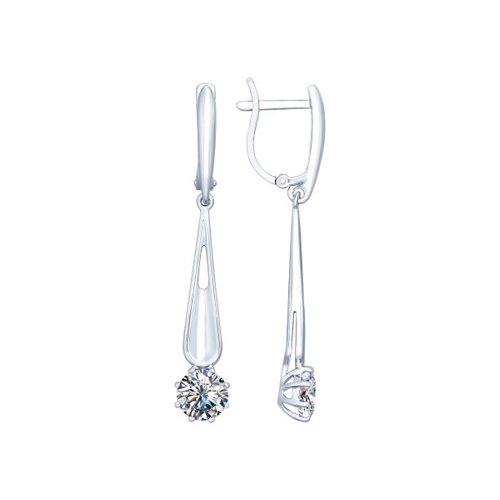 

Серьги подвески из серебра SOKOLOV 94022290, фианит, 94022290