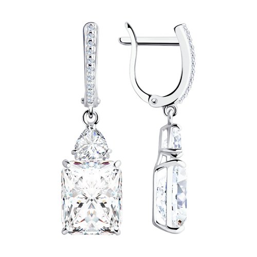 

Серьги подвески из серебра SOKOLOV 94022206, фианит, 94022206