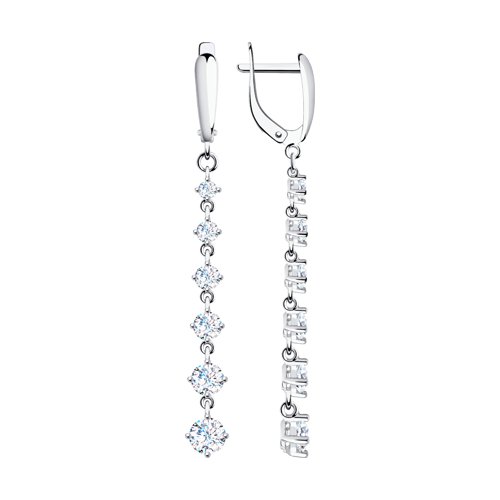 

Серьги женские из серебра SOKOLOV 94022010, фианит, 94022010