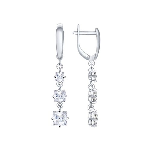

Серьги подвески из серебра SOKOLOV 94022009, фианит, 94022009