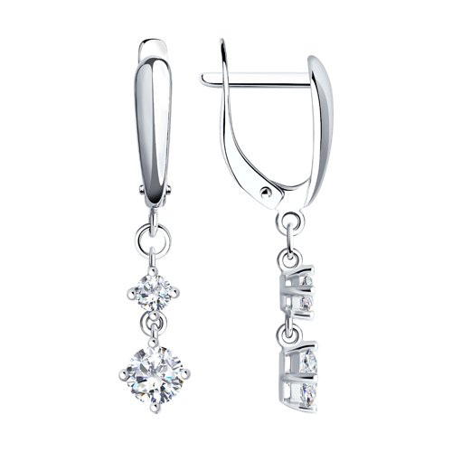 

Серьги подвески из серебра SOKOLOV 94022006, фианит, 94022006