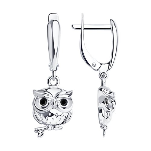 

Серьги подвески из серебра SOKOLOV 94022005, фианит, 94022005