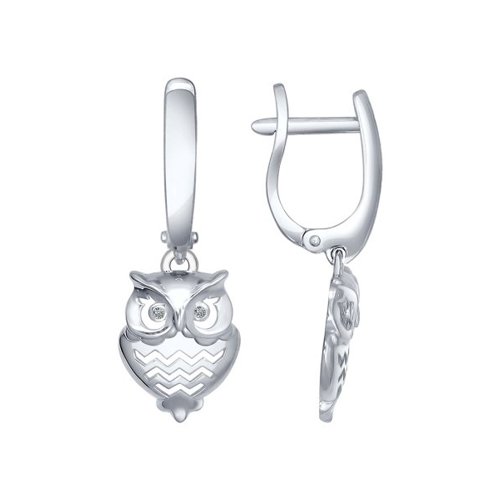

Серьги женские из серебра SOKOLOV 94022004, фианит, 94022004