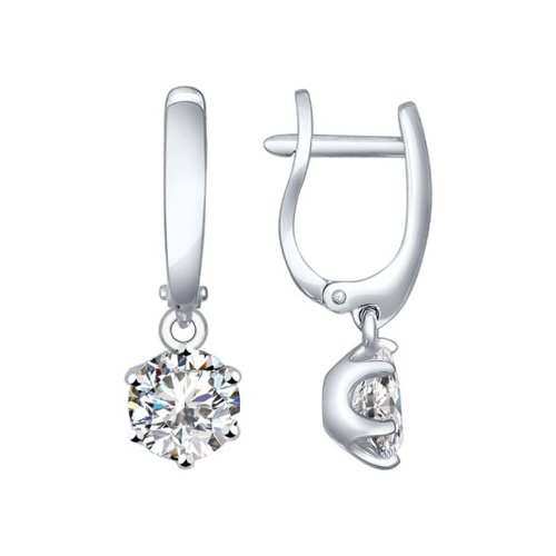 

Серьги подвески из серебра SOKOLOV 94021995, фианит, 94021995