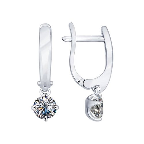 

Серьги подвески из серебра SOKOLOV 94021940, фианит, 94021940