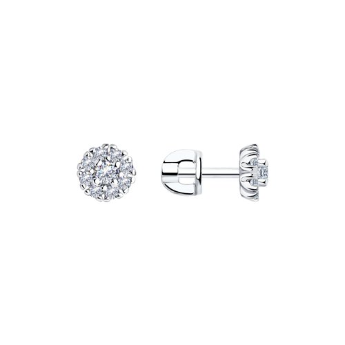 

Серьги пусеты из серебра SOKOLOV 94021906, фианит, 94021906
