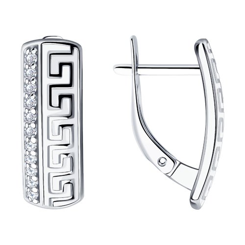 

Серьги из серебра SOKOLOV 94021532, фианит/эмаль, 94021532