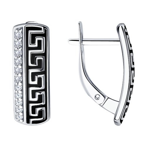 

Серьги из серебра SOKOLOV 94021531, фианит/эмаль, 94021531