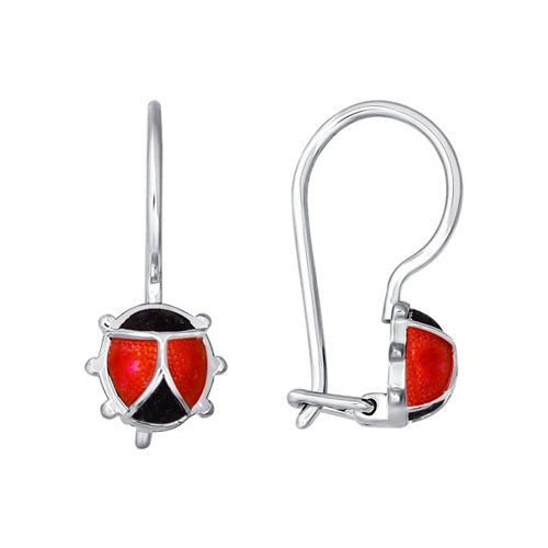 

Серьги женские из серебра SOKOLOV 94021423, эмаль, 94021423