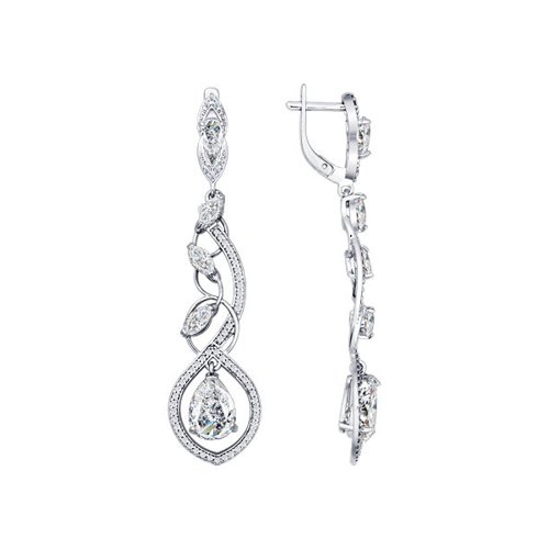 

Серьги женские из серебра SOKOLOV 94021345, фианит, 94021345