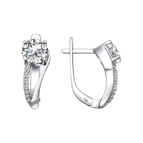 

Серьги женские из серебра SOKOLOV 94021054, фианит, 94021054