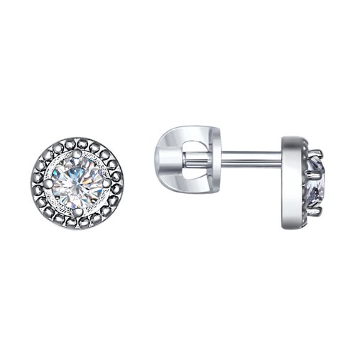 

Серьги пусеты из серебра SOKOLOV 94021035, фианит, 94021035