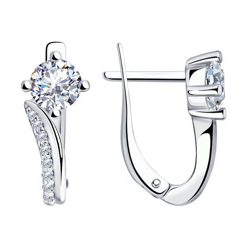 

Серьги женские из серебра SOKOLOV 94020594, фианит, 94020594