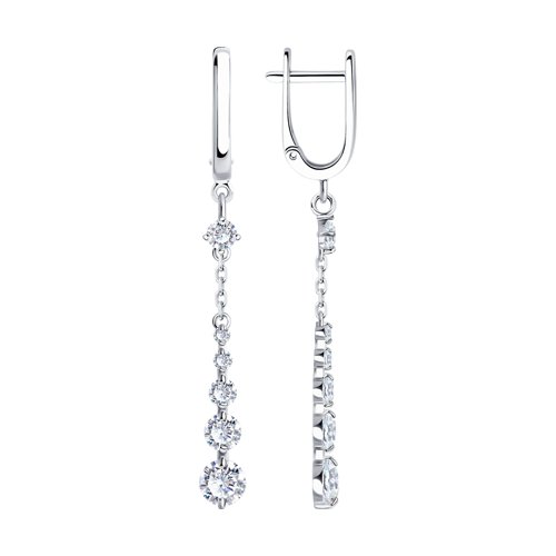 

Серьги подвески из серебра SOKOLOV 94020517, фианит, 94020517