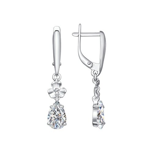 

Серьги подвески из серебра SOKOLOV 94020377, фианит, 94020377