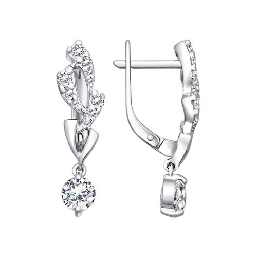 

Серьги женские из серебра SOKOLOV 94020344, фианит, 94020344