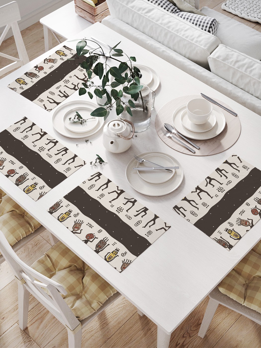 

JoyArty Комплект салфеток для сервировки стола «Танцы в Африке» (32х46 см, 4 шт.), Коричневый;черный;бежевый