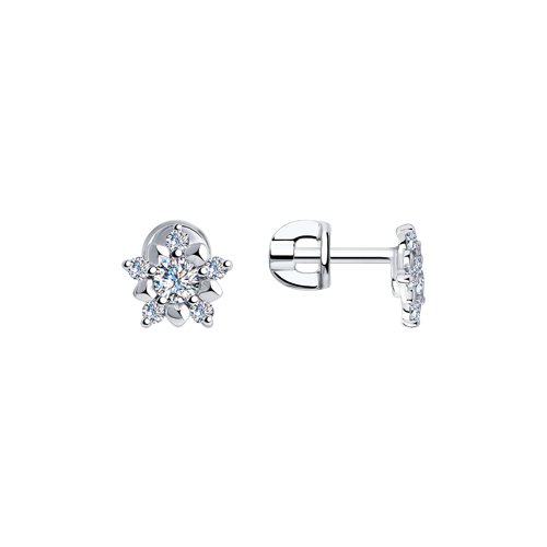 

Серьги пусеты из серебра SOKOLOV 94020089, фианит, 94020089