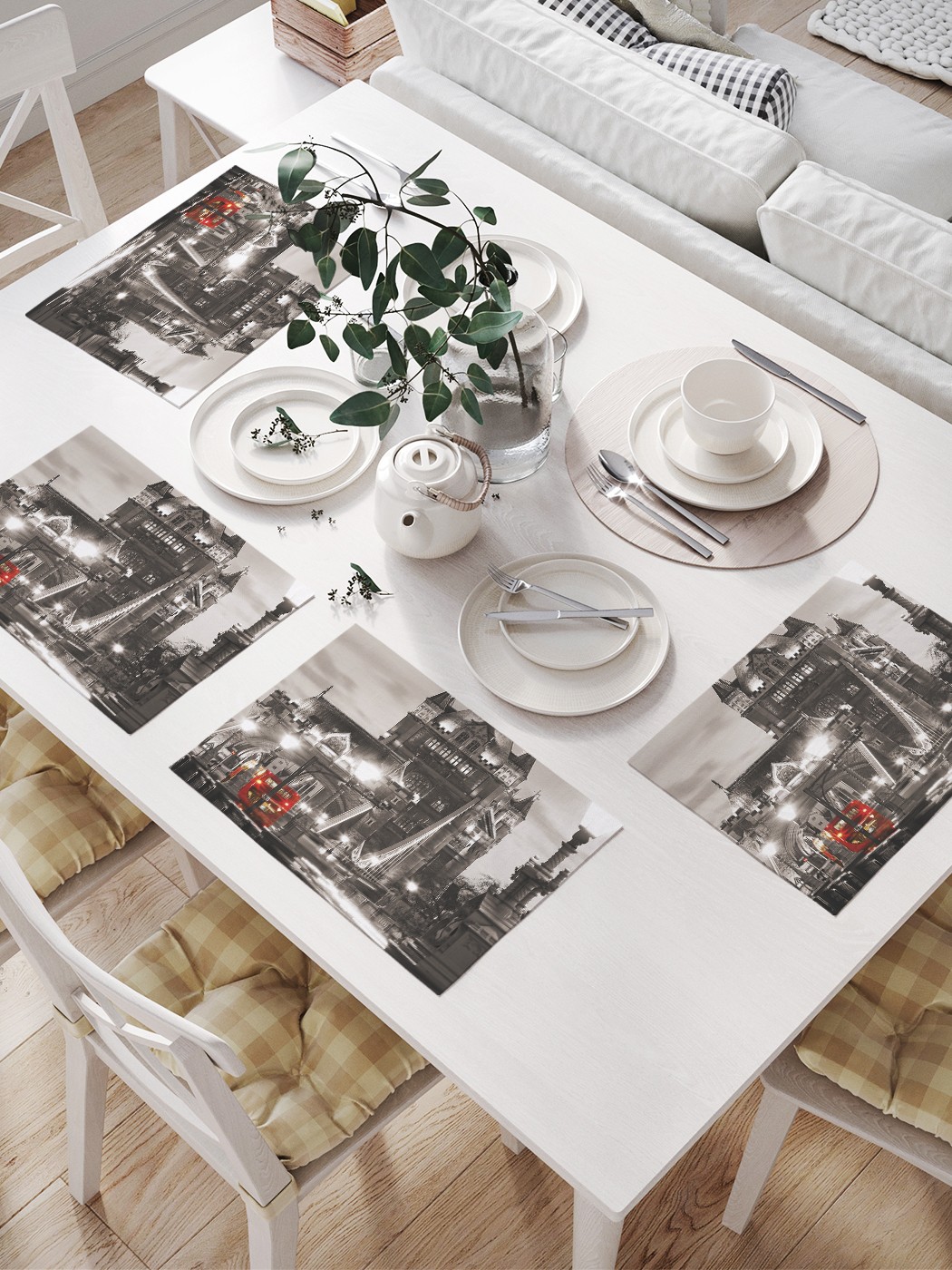 

JoyArty Комплект салфеток для сервировки стола «Любимый город» (32х46 см, 4 шт.), Черный;серый;красный