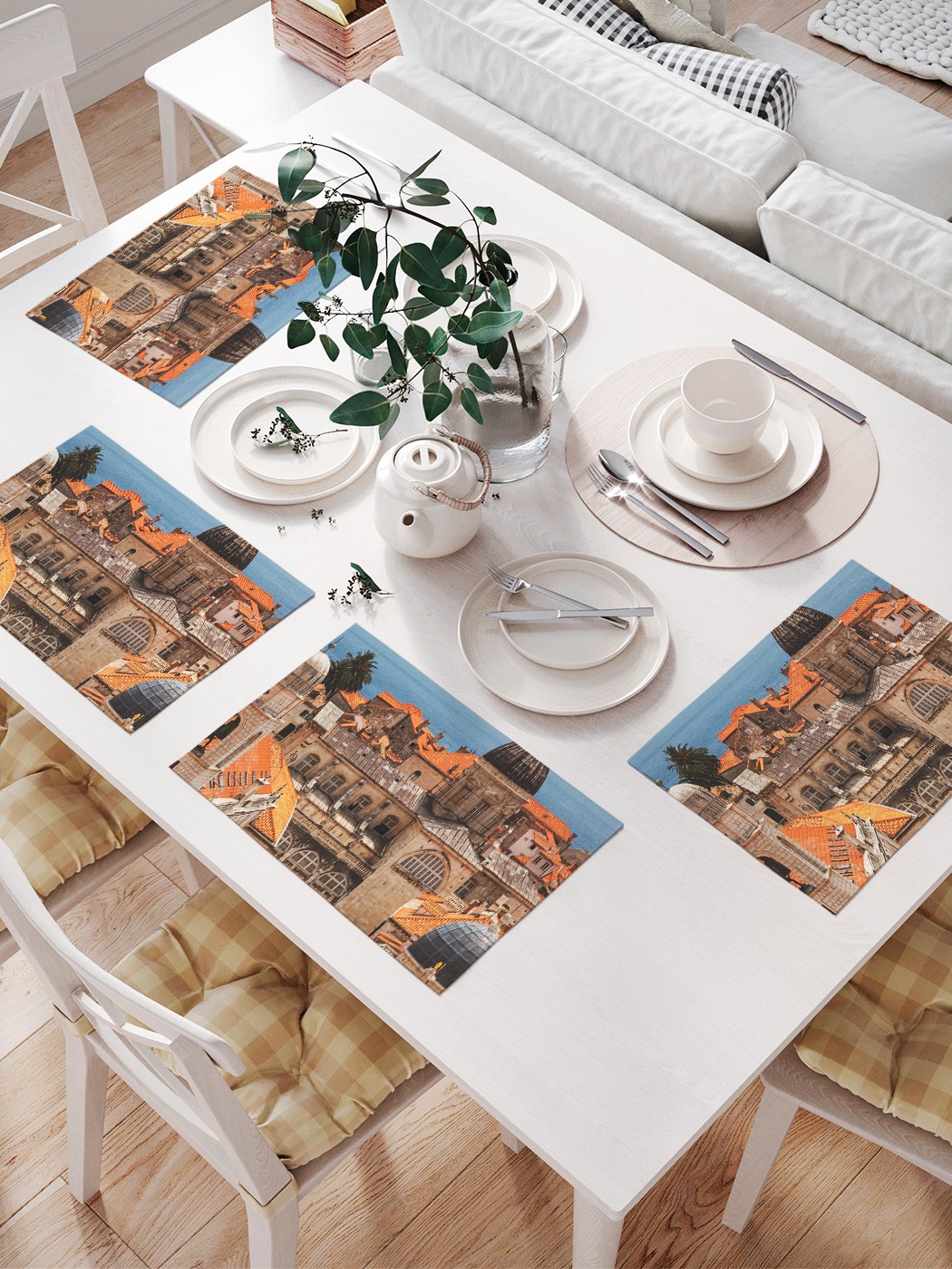 

JoyArty Комплект салфеток для сервировки стола «Гордость архитектора» (32х46 см, 4 шт.), Оранжевый;коричневый;голубой