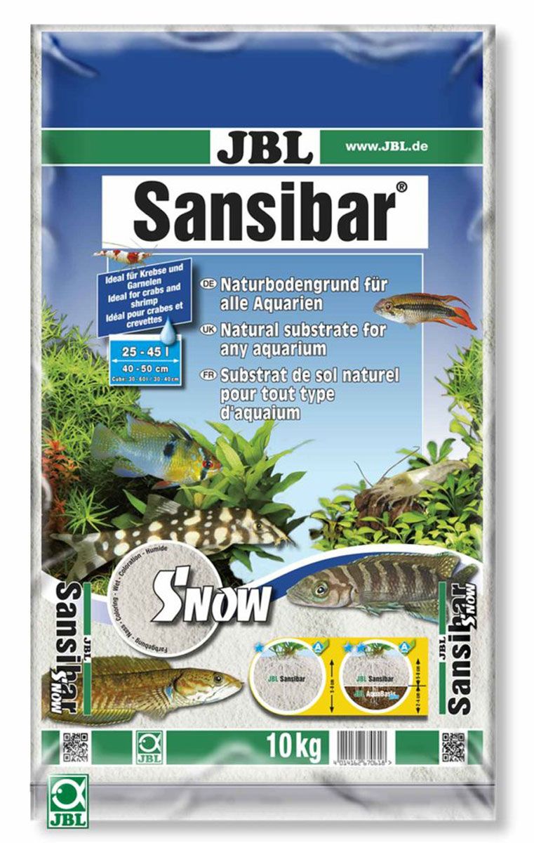 Грунт для аквариума JBL Sansibar SNOW белоснежный, 10 кг