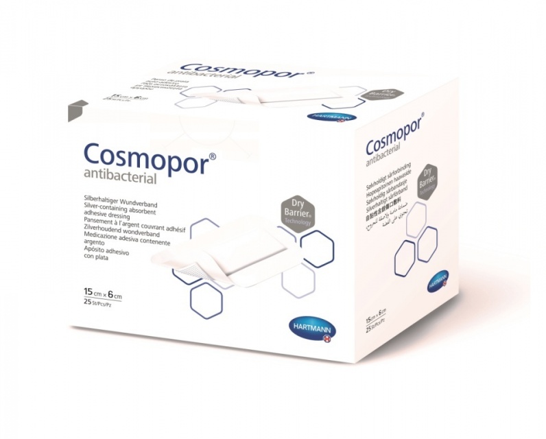 Купить 901002, Повязка Cosmopor Antibacterial послеоперационная самоклеящаяся с серебром 15 х 6 см 25 шт.