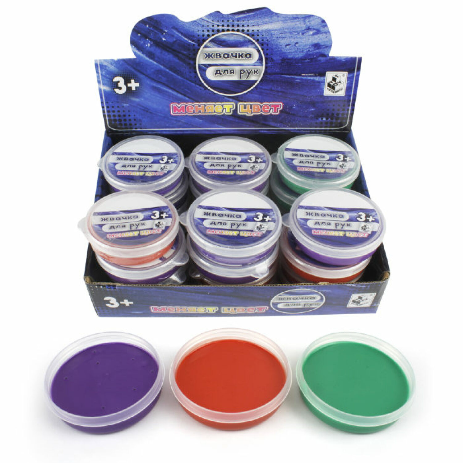 

Жвачка для рук 1 TOY меняет цвет от тепла Т14027