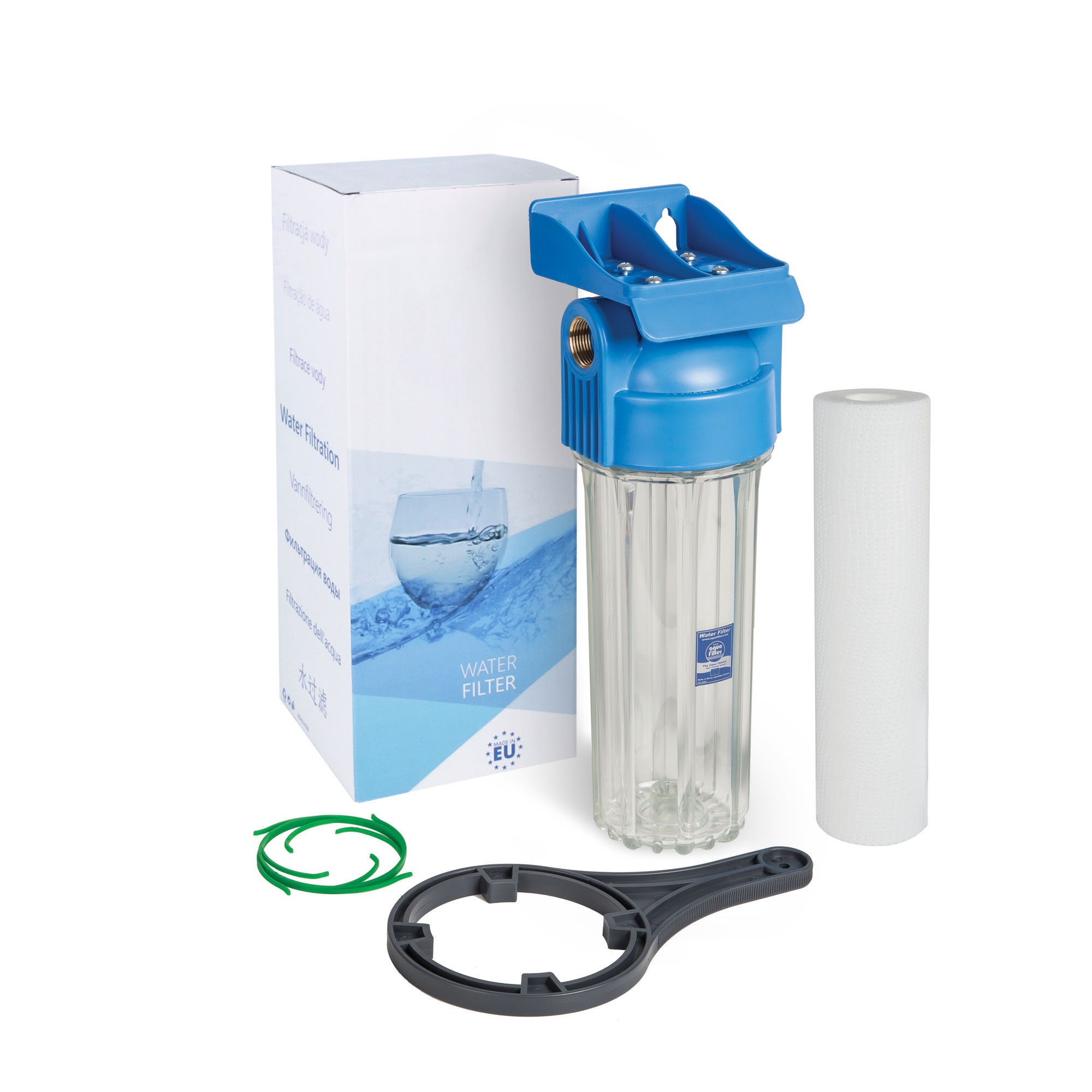 Магистральный фильтр для холодной воды с картриджем 10SL, Aquafilter FHPR12-HP1, 545
