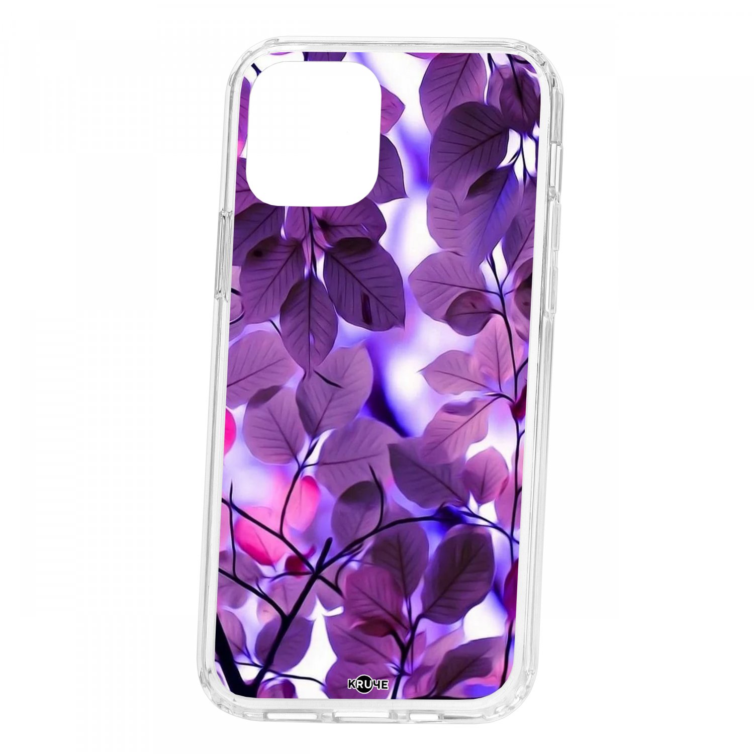 фото Чехол накладка для телефона ip 12 kruche print purple leaves кruче