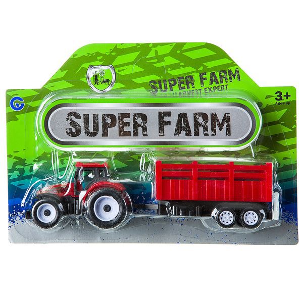 

Инерционный трактор Zhorya Super Farm с прицепом, Красный