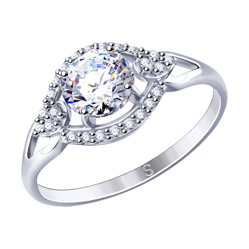 фото Кольцо женское sokolov из серебра с фианитами 94012747 р.18.5