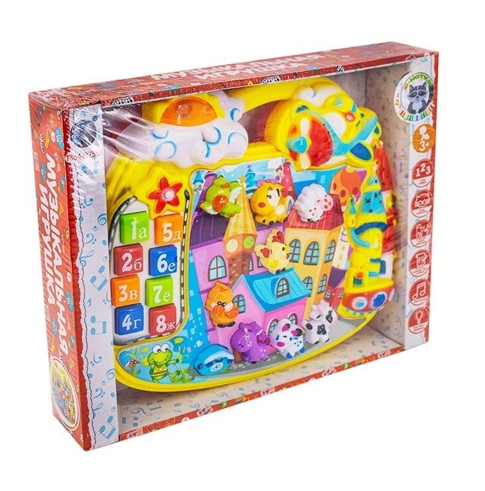 Пианино CY-6037B Е-нотка на батарейках, в коробке