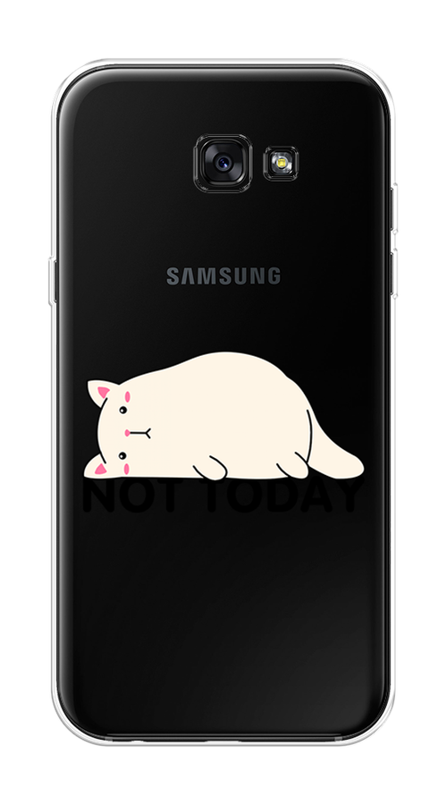 

Чехол на Samsung Galaxy A7 2017 "Cat not today", Белый;розовый;черный, 20950-1