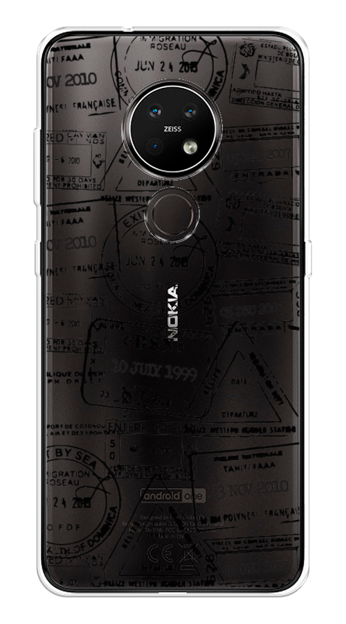 

Чехол на Nokia 7.2 "Visa stamps 2", Белый;черный;серый, 123150-2
