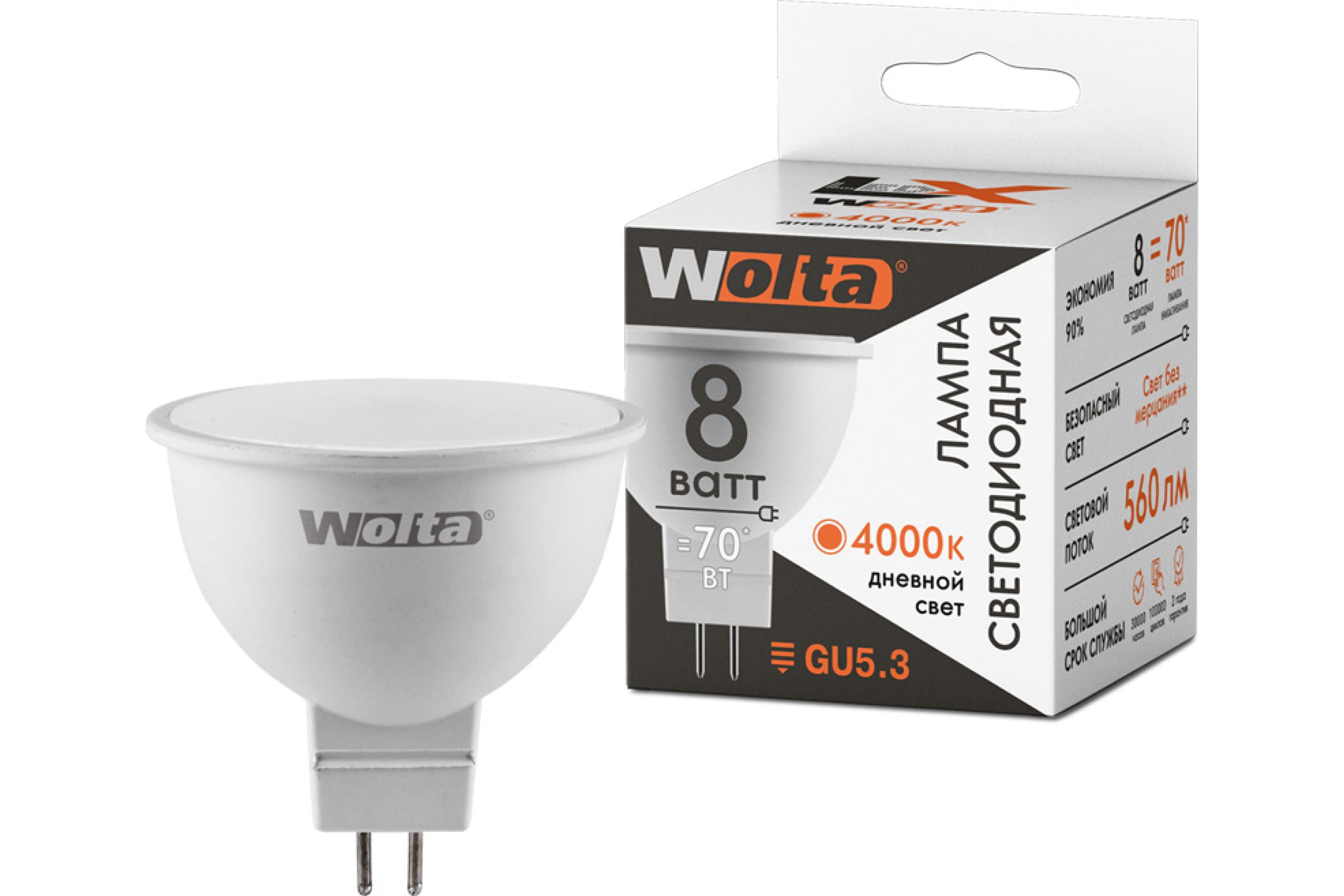 

WOLTA Лампа LED 30SMR16-220-8GU5.3